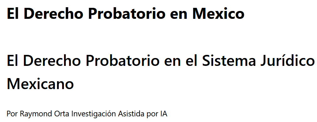 El Derecho Probatorio en México